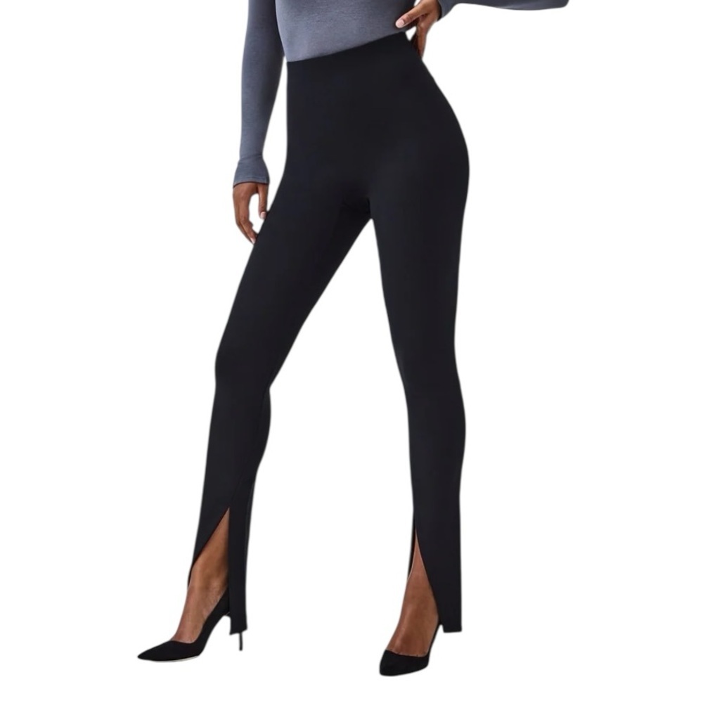 NWT  SPANX front slit black leggings